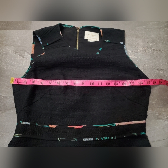 Kate Spade Blossom Trim Tweed Black Sleeveless Dress. Textured. Size 6. - Picture 4 of 10